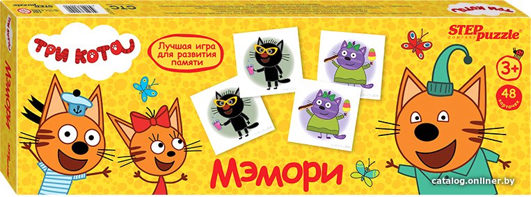 Настольная игра Step Puzzle Мэмори Три кота 80210