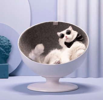 Furrytail Boss Cat Bed Elevated Cat Chair