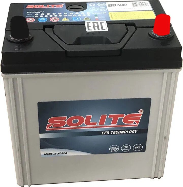 

Автомобильный аккумулятор Solite Asia EFB R+ (40 А·ч)