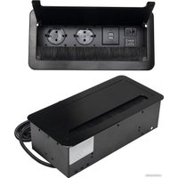 Блок розеток AKS Atlas USB выдвижной (2 розетки, черный)