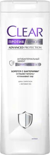 Шампунь Clear Против перхоти 2 в 1 антибактериальный эффект 380 мл