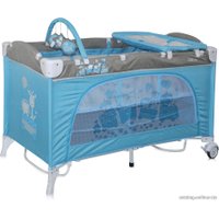Манеж-кровать Lorelli Travel Kid Rocker Blue Toy Train [10080231628]