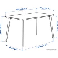 Обеденная группа Ikea Лисабо/Лисабо 493.855.34 (ясеневый шпон/черный)