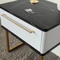 Тумба Shtabe Royal 5201 эко (мрамор неро/золото/р.золото)