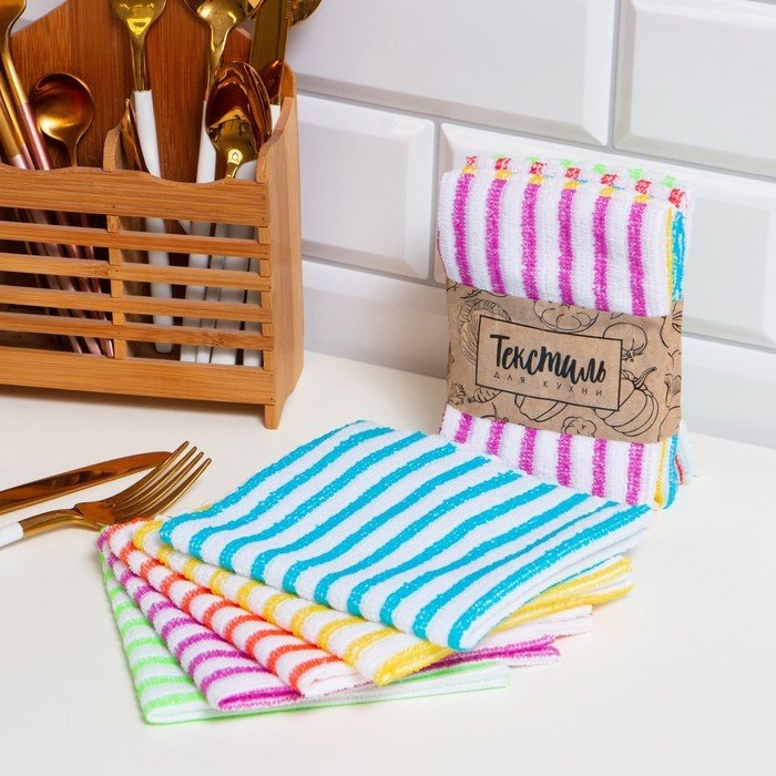 

Набор полотенец Доляна Полоска 5 шт 9130260 (разноцветный)