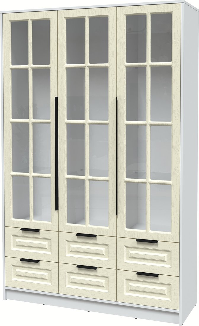 

Шкаф-витрина Интерлиния Концепт КТ-ШВ3 Деко (белый платинум/дуб снежный)