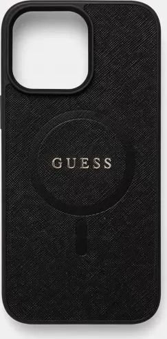 

Чехол для телефона Guess PU Saffiano with metal logo (MagSafe) для iPhone 16 Pro Max GUHMP16XPSAHMCK