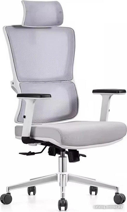 Офисное кресло SitUp Victoria Chrome (сетка Light Gray/ткань Light Gray)