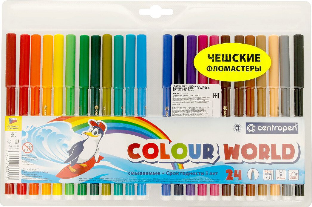 

Фломастеры Centropen Colour world tp 7550/24 (24 цв)