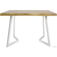 Кухонный стол Buro7 Уиллис 110 (с обзолом, дуб натуральный/белый)