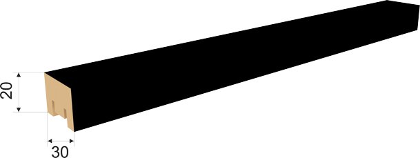 

Плинтус Stella Милана Black Edition 2700x30x20