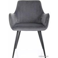 Стул с подлокотниками Signal Apple Velvet Bluvel 14 (темно-серый/черный)