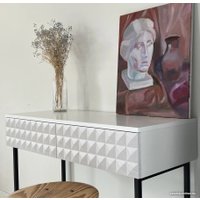 Консольный стол Shtabe Simple 7011 эко (травертин/белый/черный)