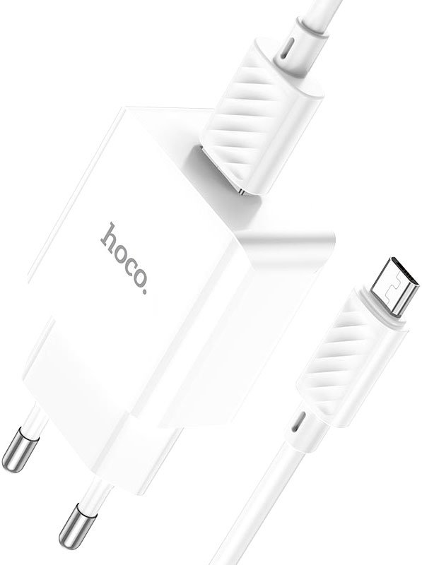 

Сетевое зарядное Hoco C106A microUSB (белый)