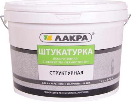 

Декоративная штукатурка Лакра структурная с эффектом зернистости (15 кг)