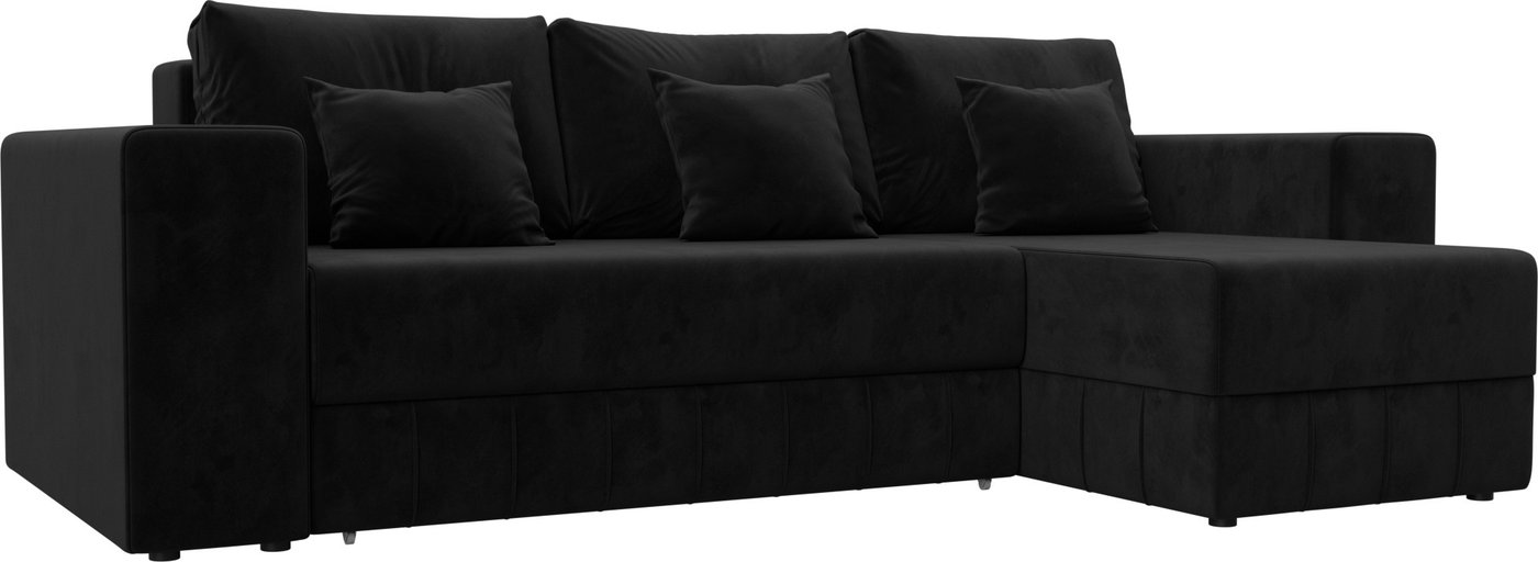 

Угловой диван Лига диванов Лига-076 универсальный 129845 (велюр Seven 35 черный)