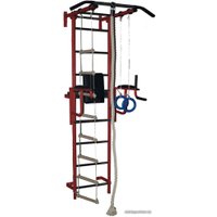 Детский спортивный комплекс Крепыш пристенный с брусьями-1 (бордовый)