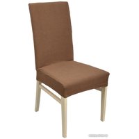 Чехол для стула Qwerty Вельвет 65825 (светло-коричневый)