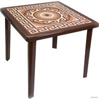 Стол Стандарт пластик 130-0019-30 (греческий орнамент/шоколадный)