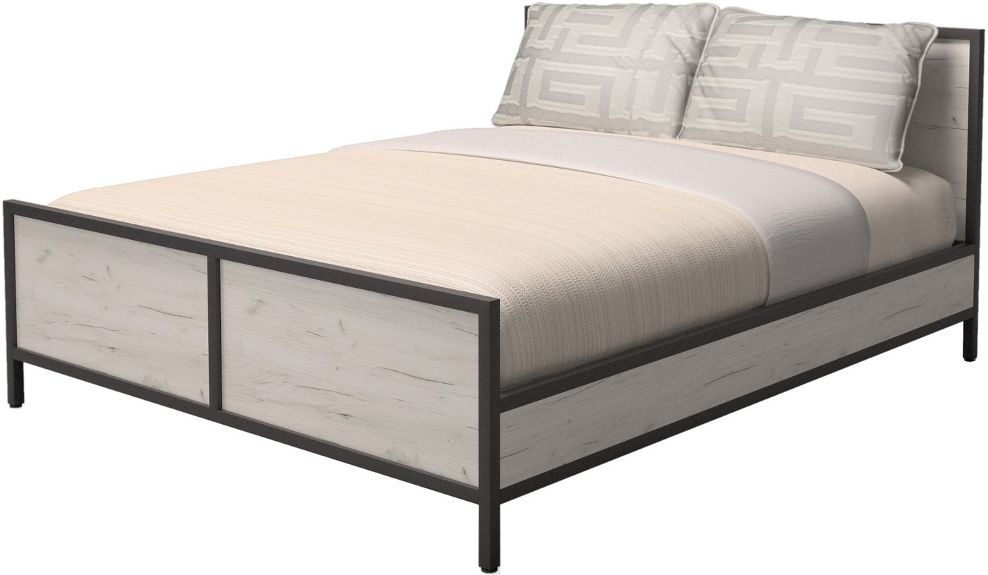 

Кровать Millwood Neo Loft КМ-2.8 Л 207x186.5x94 (дуб белый Craft/металл черный)