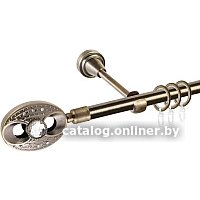 Карниз для штор АС ФОРОС Grace D16Г + наконечники Игнацио (1.6м, антик)