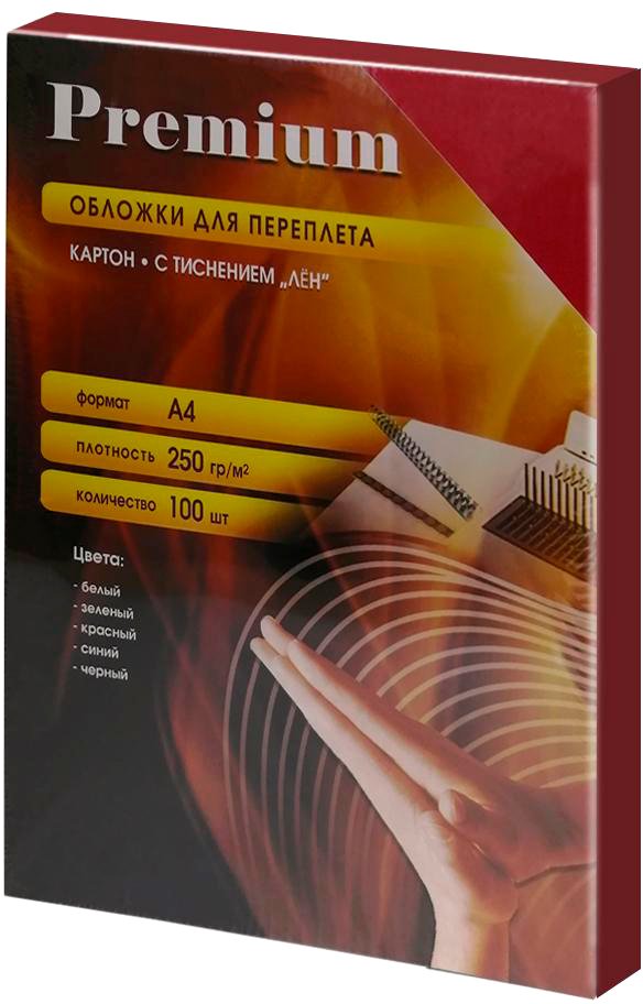 

Картонная обложка для переплета Office-Kit LRA400250 A4 250 г/м2 100 шт (лен, красный)