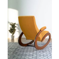 Кресло-качалка Glider Экси М (желтый/орех антик)