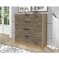 Комод Интерлиния Концепт КТ-К100 (дуб веллингтон/дуб золотой)