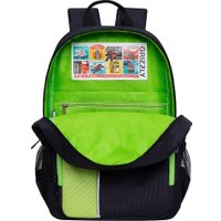Школьный рюкзак Grizzly RB-355-2 (черный/салатовый)