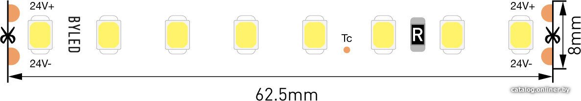 Светодиодная лента Byled BLS2835-128-24-9.6-NW-LUX