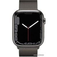 Умные часы Apple Watch Series 7 LTE 45 мм (сталь графитовый/миланский черный)