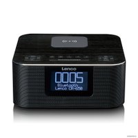 Настольные часы с беспроводной зарядкой Lenco CR-650BK