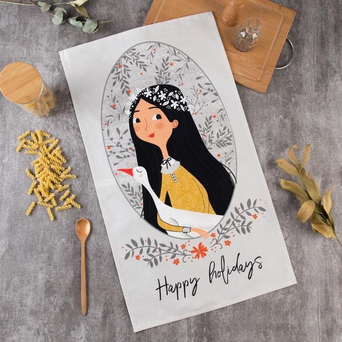 

Полотенце Этель Happy holidays пасхальное 6261137 (серый/черный)