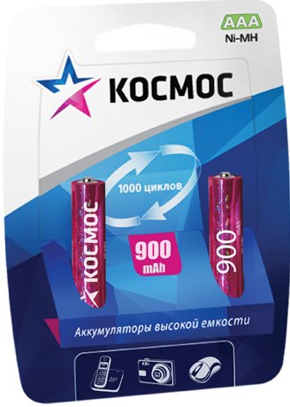 

Аккумулятор КОСМОС AAA 900mAh 2 шт