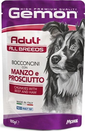 Консервированный корм для собак Gemon Adult Beef and Ham 100 г