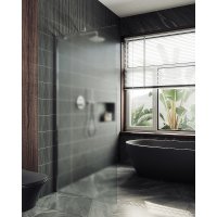 Душевая стенка MaybahGlass 109x195 MGD-680-5ш (сатин стекло/хром матовый)