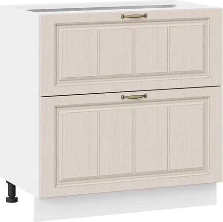 

Шкаф напольный Трия Лина 1Н8Я2 с двумя ящикам (белый/крем)