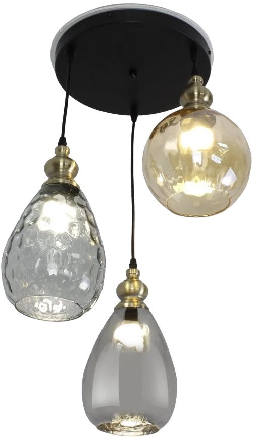 

Подвесная люстра Estares Zar Round 1R2OV 3xE27-450x1100-BLACK/GOLD/CLEAR-220-IP20