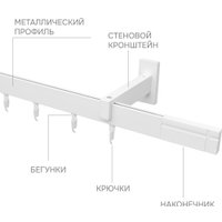 Карниз для штор Эскар Хай Тек Кросс 1-рядный 4112200 2 м