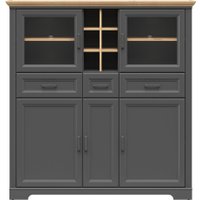 Шкаф-витрина Black Red White Jasmin REG2W3D3S (графит/дуб артизан)