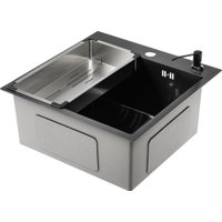 Кухонная мойка Saniteco 5050 PVD (с сифоном, дозатором и коландером)