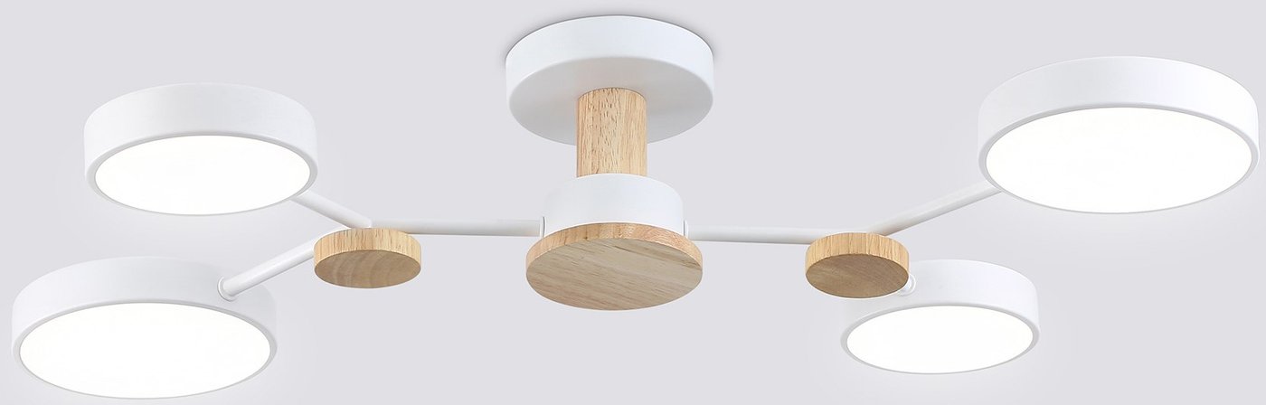 

Подвесная люстра Ambrella FL4858/4 WH/WD (белый/дерево)