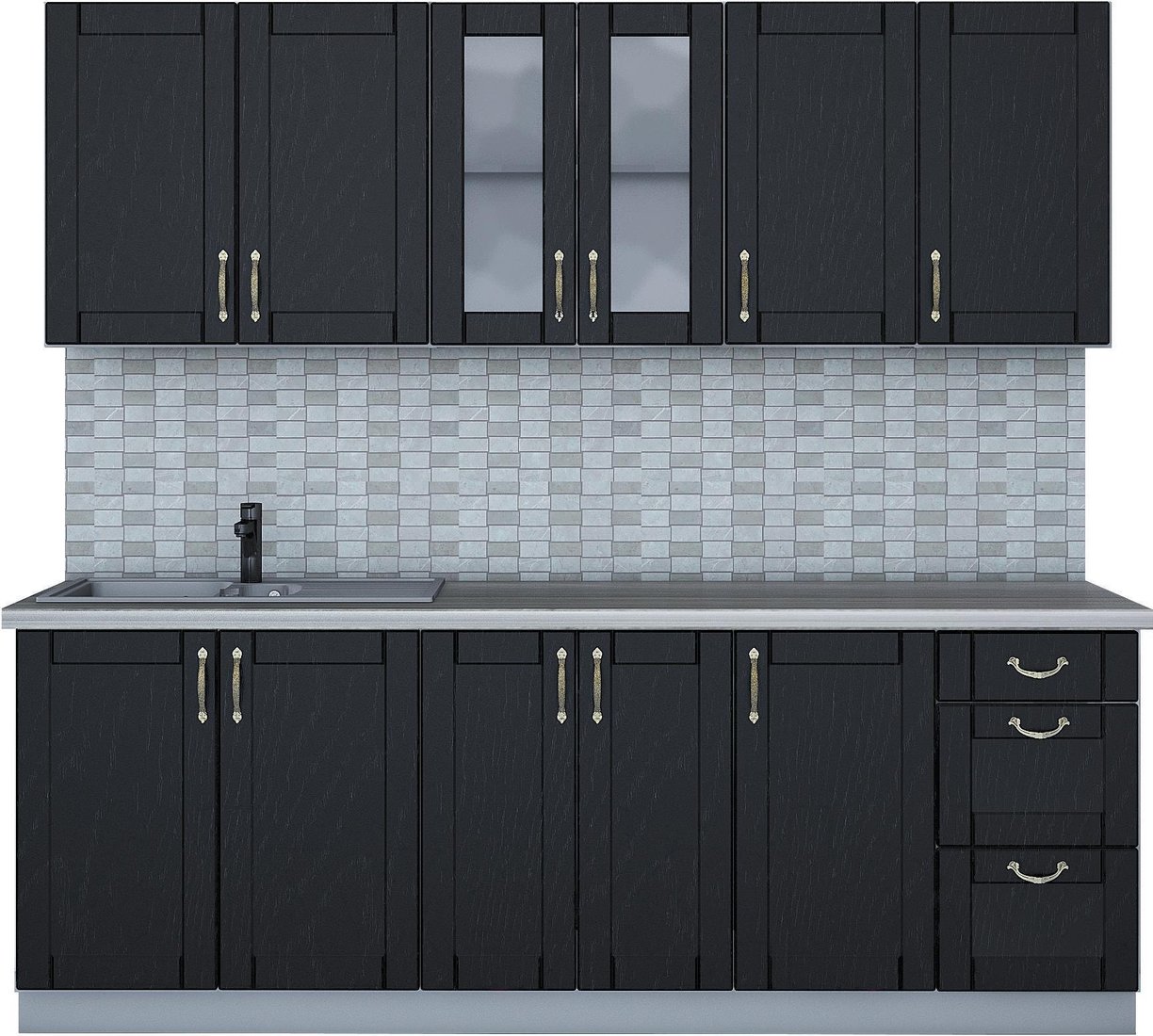 

Готовая кухня Интерлиния Мила Крафт 2.2А (дуб английский)