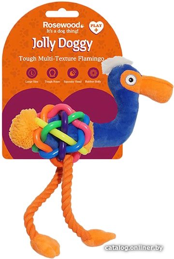 Игрушка для собак Rosewood Jolly Doggy Tough Multi Texture Flamingo 39030