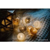 Светодиодная гирлянда Огоньки Шарики черно-белые 151 12Led 2.5 м (желтый)