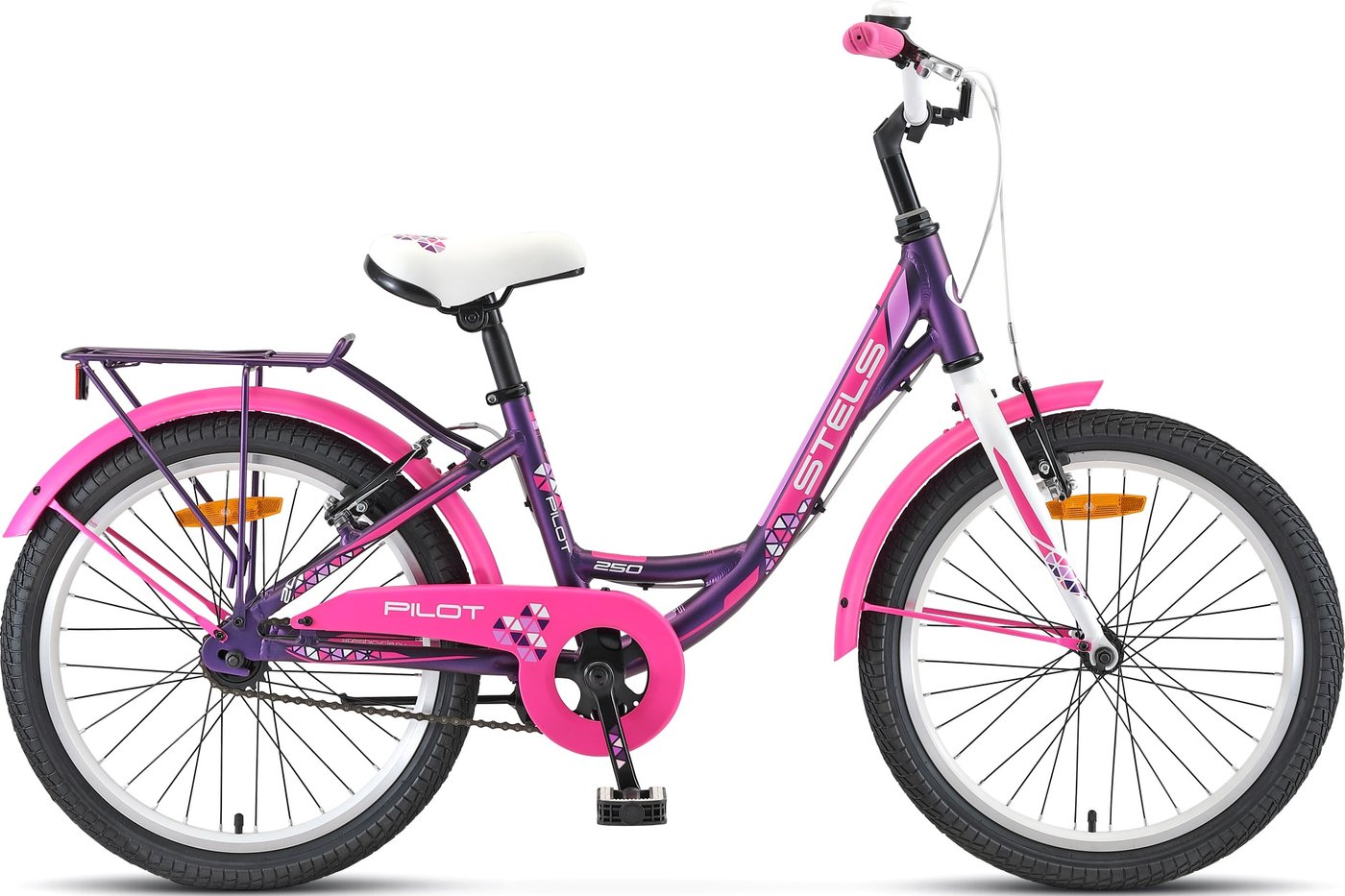 

Детский велосипед Stels Pilot 250 Lady 20 V020 2021 (белый/фиолетовый)