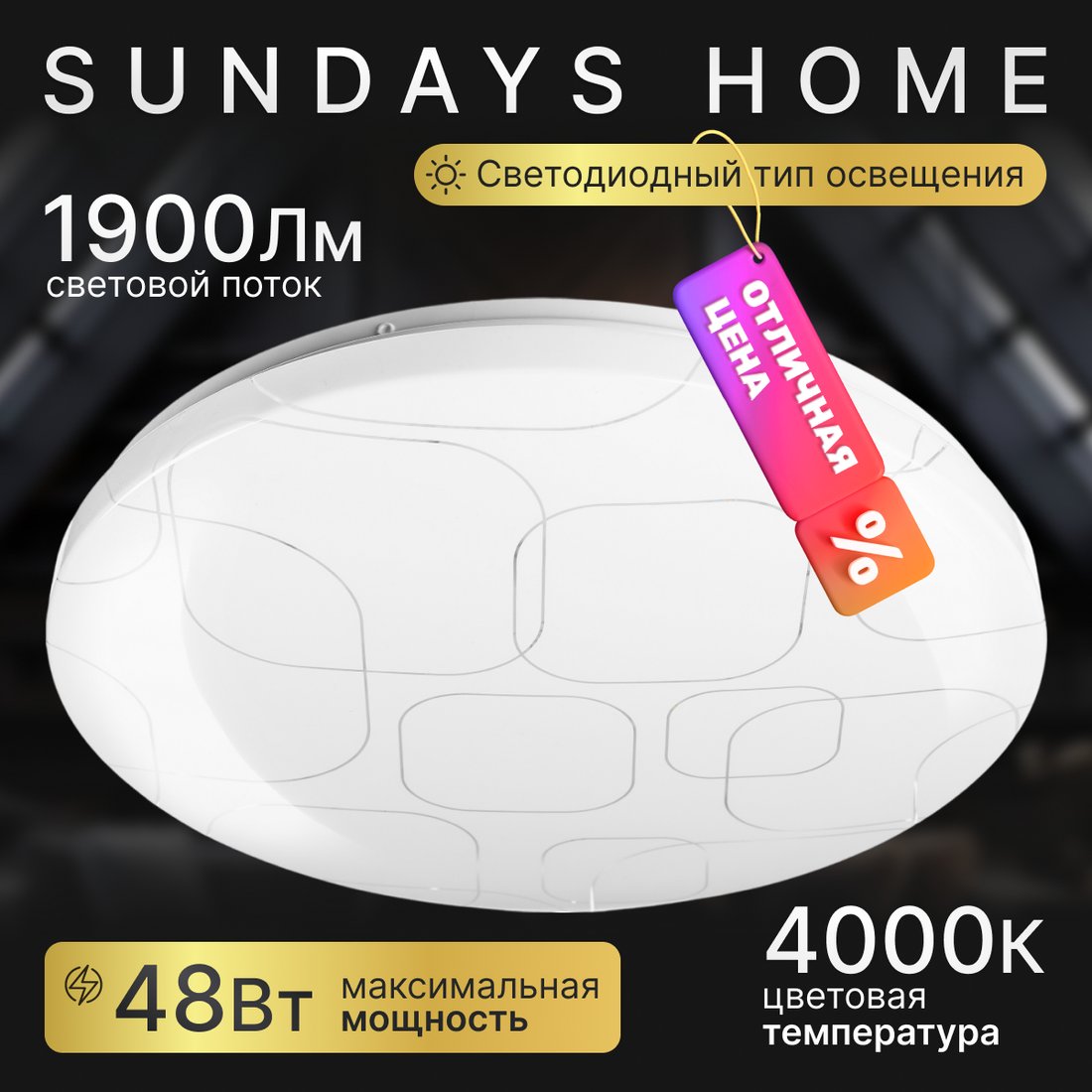 

Припотолочная люстра Sundays Home 240924-1 5702