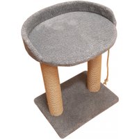 Когтеточка Bast С овальной полкой 55 (джут, серый)