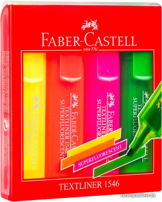 Текстовыделитель Faber Castell Textliner 154604 (4 шт)