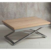 Стол-трансформер Levmar Apollo D89/S59 (дуб сонома/серебро опоры)